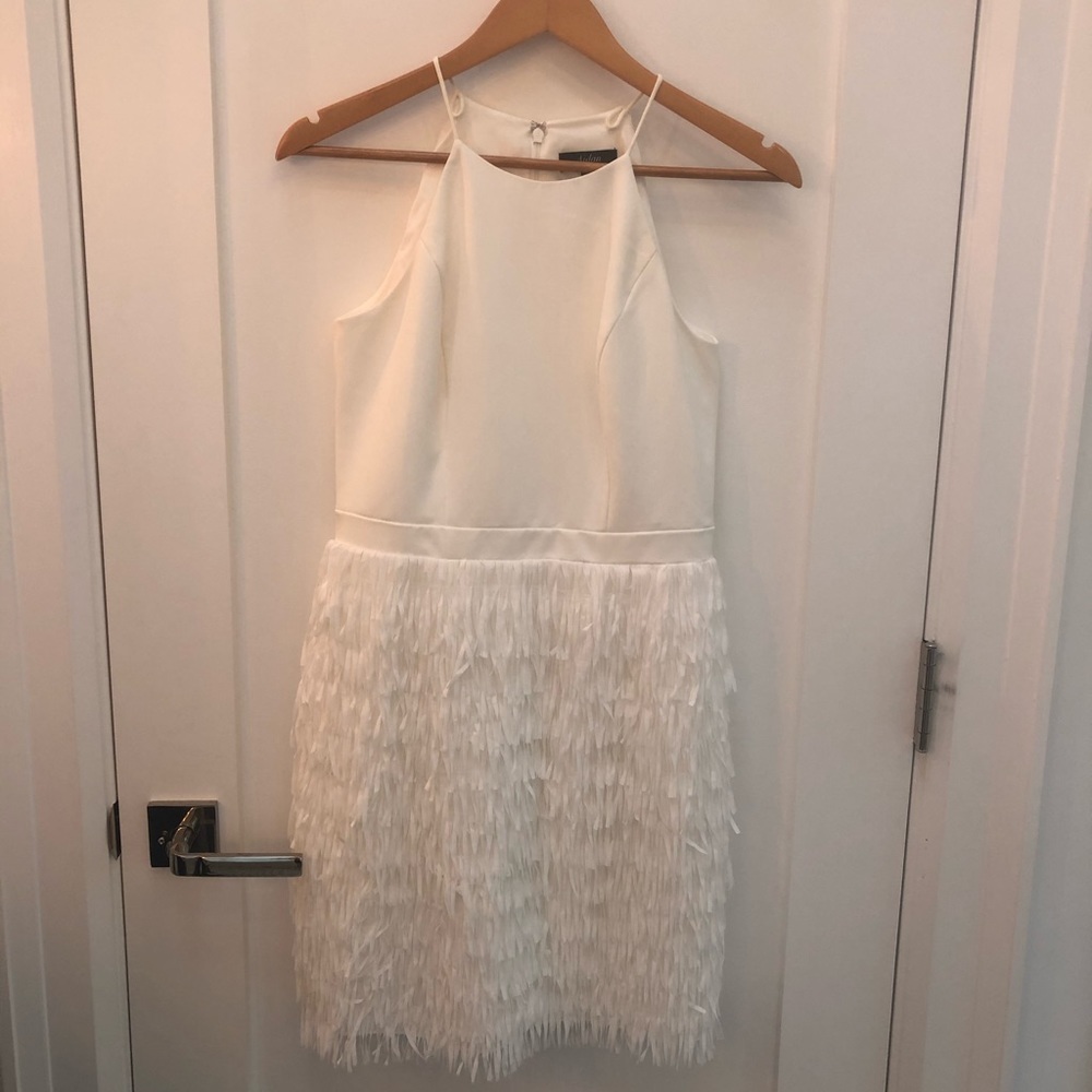 BLHDN x Aiden Mattox White Fringe Dress - Size 6
